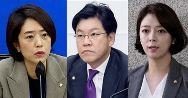 (왼쪽부터) 고민정 더불어민주당 최고위원, 장제원 국민의힘 의원, 배현진 국민의힘 의원. 시사포커스DB