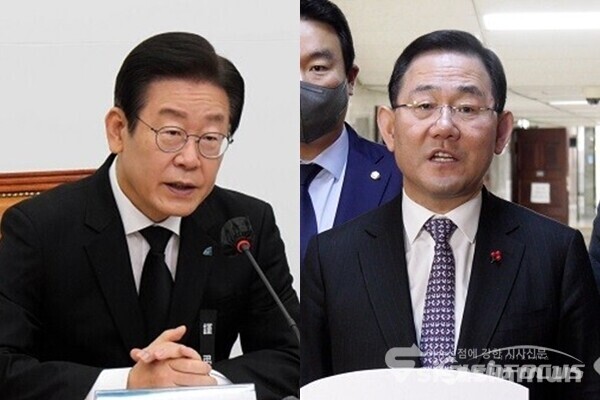 이재명 더불어민주당 대표(좌), 주호영 국민의힘 원내대표(우). 사진 / 시사신문DB