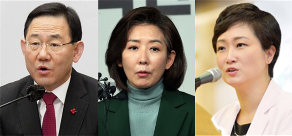 (왼쪽부터) 주호영 국민의힘 원내대표, 나경원 전 의원, 이언주 전 의원. 시사포커스DB