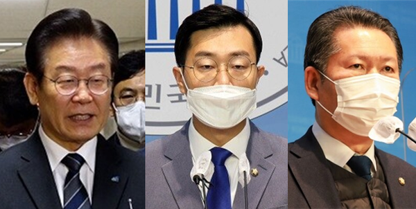 (왼쪽부터) 더불어민주당 이재명 대표, 장경태 최고위원, 정청래 최고위원. 시사포커스DB