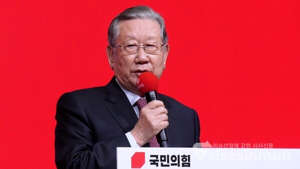 유흥수 국민의힘 전당대회 선거관리위원장이 7일 오전 국민의힘 제3차 전당대회 비전발표회에서 발언하고 있다. 사진 / 권민구 기자