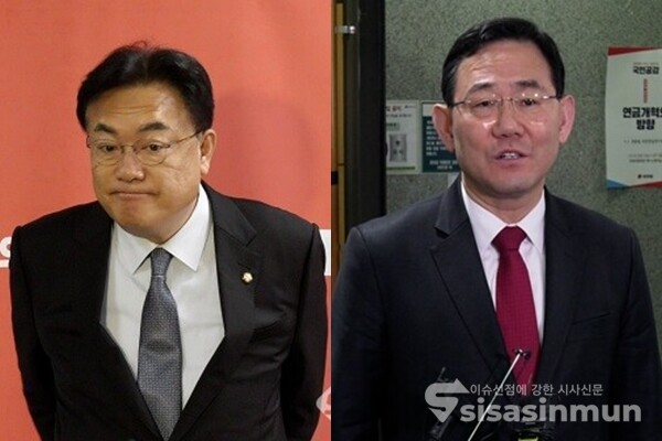 정진석 국민의힘 비상대책위원장(좌), 주호영 국민의힘 원내대표(우). 사진 / 시사신문DB