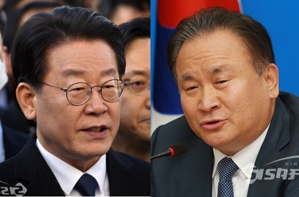 이재명 더불어민주당 대표(좌)와 5선의 중진인 이상민 민주당 의원(우). 시사포커스DB