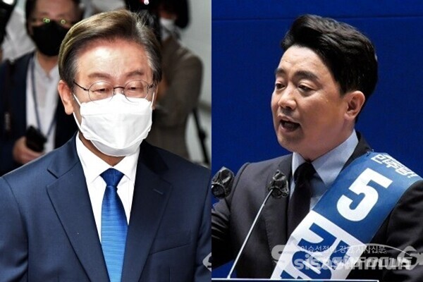 이재명 더불어민주당 의원(좌)과 강훈식 민주당 의원(우), 사진 / 시사신문DB