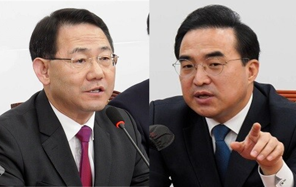 주호영 국민의힘 원내대표(좌)와 박홍근 더불어민주당 원내대표(우). 시사포커스DB