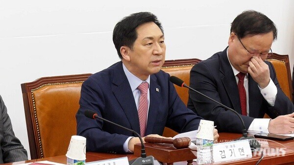 국민의힘 김기현 대표가 20일 오전 서울 여의도 국회에서 열린 당 최고위원회의에서 발언하고 있다. 사진 / 권민구 기자