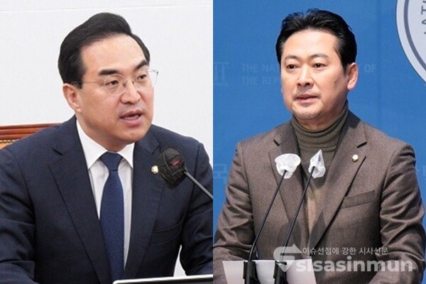 박홍근 민주당 원내대표(좌), 장동혁 국민의힘 원내대변인(우). 사진 / 시사신문DB