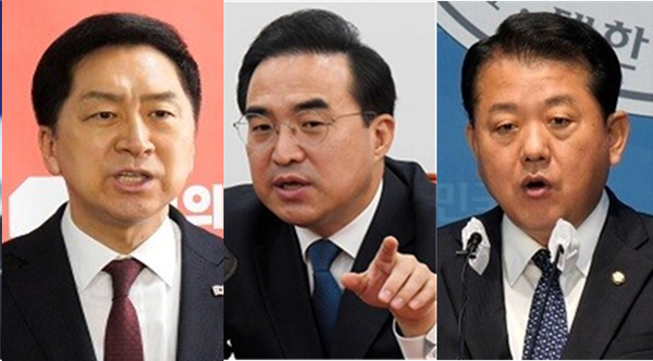 (왼쪽부터) 김기현 국민의힘 대표, 박홍근 더불어민주당 원내대표, 육군 장군 출신인 김병주 민주당 의원. 시사포커스DB