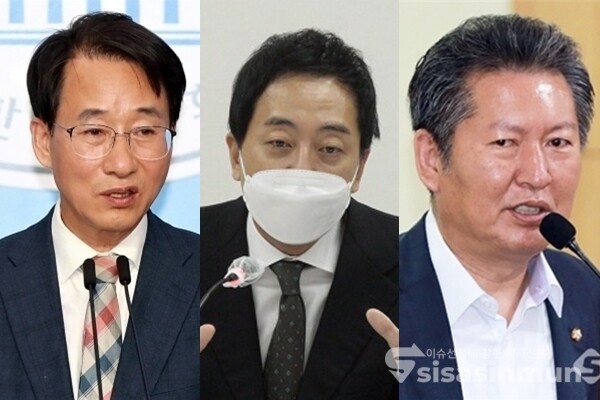 이원욱 민주당 의원, 금태섭 전 의원, 정청래 민주당 최고위원. 사진 / 시사신문DB