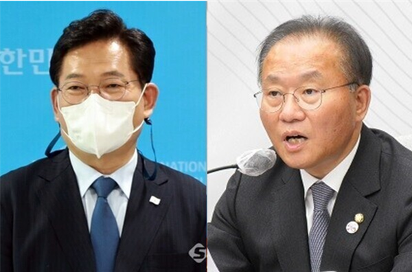 송영길 전 더불어민주당 대표(좌)와 윤재옥 국민의힘 원내대표(우). 시사포커스DB