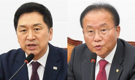 국민의힘 김기현 대표(좌)와 윤재옥 원내대표(우). 사진 / 시사포커스DB