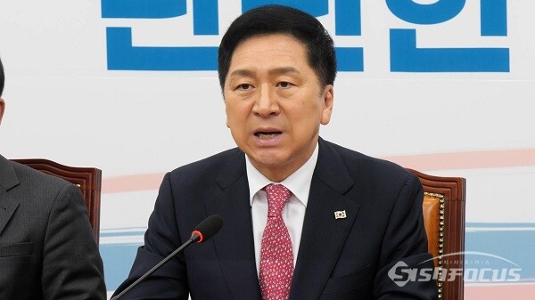 국민의힘 김기현 대표가 22일 오전 서울 여의도 국회에서 열린 최고위원회의에서 발언하고 있다. 사진 / 김경민 기자