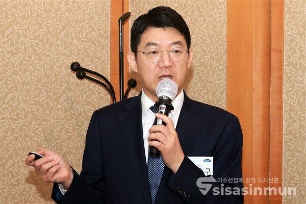 26일 조관구 큐라티스 대표이사가 성장 전략을 소개하고 있다. [사진 /오훈 기자]