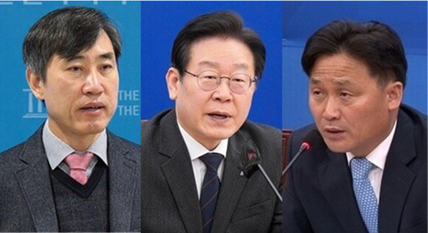 (왼쪽부터) 하태경 국민의힘 의원, 이재명 더불어민주당 대표, 김영진 민주당 의원. 시사포커스DB