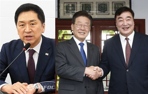 (왼쪽부터) 김기현 국민의힘 대표, 이재명 더불어민주당 대표, 싱하이밍 중국대사. 사진 / 시사포커스DB(좌), ⓒ뉴시스(중,우)