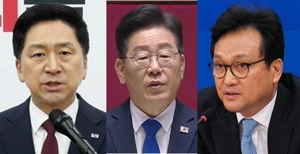 (왼쪽부터) 김기현 국민의힘 대표, 이재명 더불어민주당 대표, 안민석 민주당 의원. 시사포커스DB