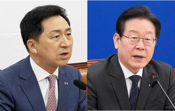 김기현 국민의힘 대표(좌)와 이재명 더불어민주당 대표(우). 시사포커스DB