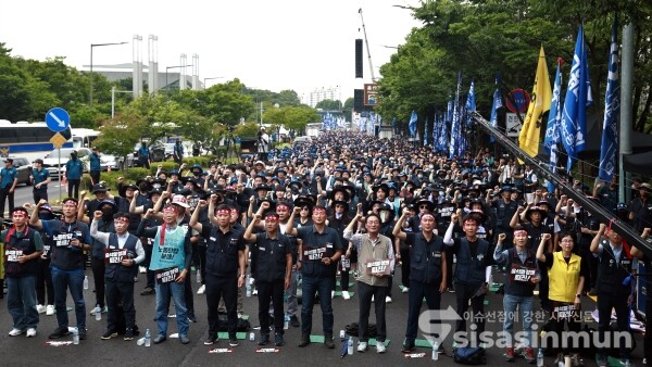 12일 금속노조가 7·12 총파업대회를 갖고 있다. [사진 /오훈 기자]