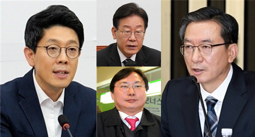 (왼쪽부터) 김병민 국민의힘 최고위원(좌), 이재명 더불어민주당 대표(중, 위), 이화영 전 경기부지사(중, 아래), 정성호 민주당 의원(우). 시사포커스DB