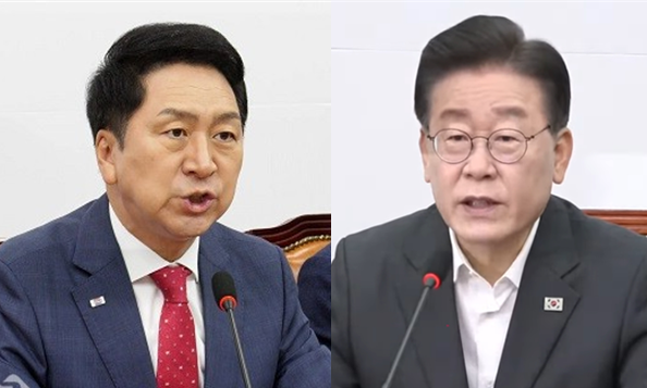 김기현 국민의힘 대표(좌)와 이재명 더불어민주당 대표(우). 시사포커스DB