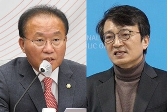 윤재옥 국민의힘 원내대표(좌)와 김의겸 더불어민주당 의원(우). 시사포커스DB