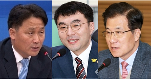 (왼쪽부터) 김영진 더불어민주당 의원, 김남국 무소속 의원, 신경민 민주당 전 의원. 시사포커스DB