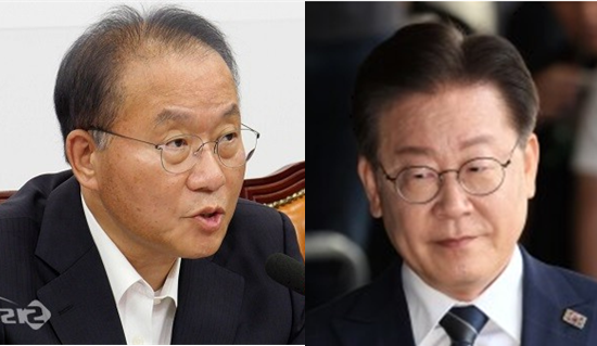 윤재옥 국민의힘 원내대표(좌)와 이재명 더불어민주당 대표(우). 시사포커스DB