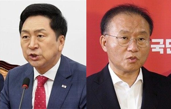 국민의힘 김기현 대표(좌)와 윤재옥 원내대표(우). 시사포커스DB