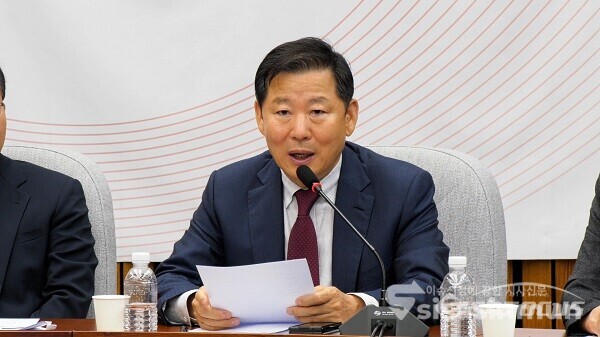 국민의힘 이철규 사무총장이 25일 오전 서울 여의도 국회에서 열린 국민의힘 원내대책회의에서 발언하고 있다. 사진 / 이 훈 기자
