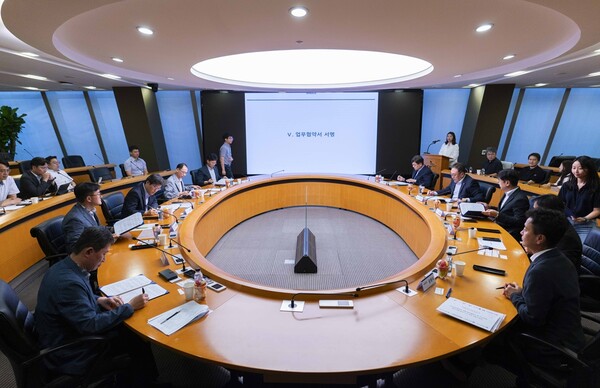 SKT타워에서 열린 협약식 현장. ⓒSK텔레콤