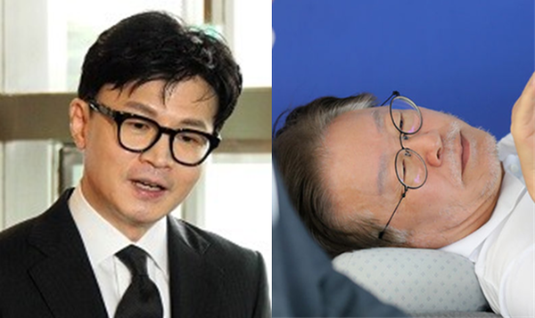 한동훈 법무부 장관(좌)과 단식 투쟁 중인 이재명 더불어민주당 대표(우). 시사포커스DB