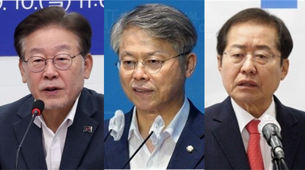 (왼쪽부터) 이재명 더불어민주당 대표, 민형배 민주당 의원, 국민의힘 소속의 홍준표 대구시장. 시사포커스DB