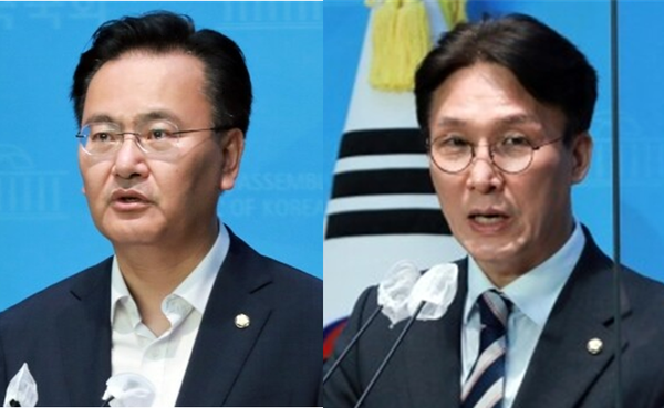 유상범 국민의힘 수석대변인(좌)과 김민석 더불어민주당 정책위의장(우). 시사포커스DB