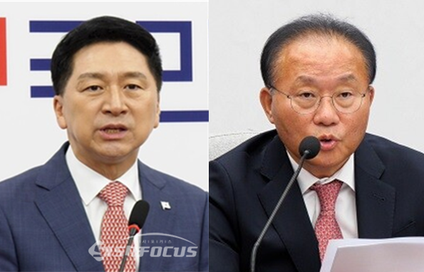 국민의힘 김기현 대표(좌)와 윤재옥 원내대표(우). 시사포커스DB