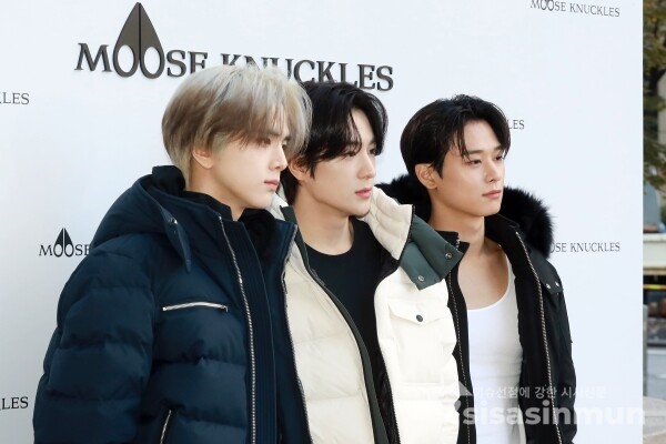 7일 그룹 더보이즈 멤버 영훈, 현재, 주연이 포즈를 취하고 있다. [사진 / 오훈 기자]