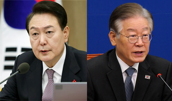 윤석열 대통령(좌)과 이재명 더불어민주당 대표(우). 시사포커스DB