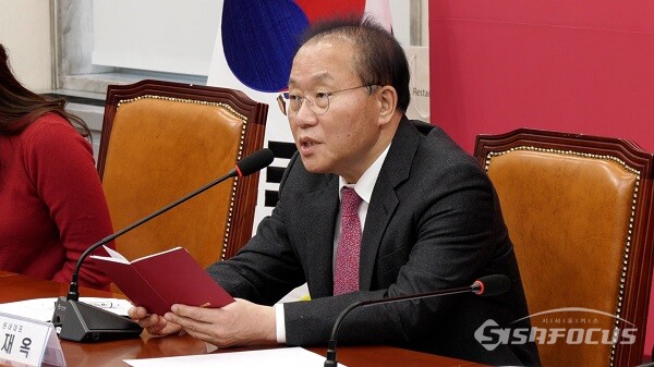 국민의힘 윤재옥 원내대표가 지난 8일 오전 서울 여의도 국회에서 열린 비상대책위원회의에서 발언하고 있다. 사진 / 이 훈 기자