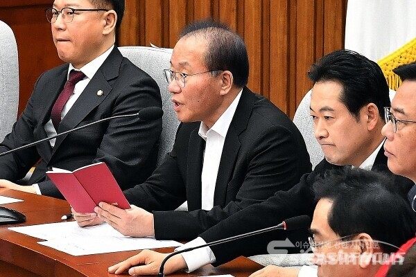 2일 윤재옥 원내대표가 발언을 하고 있다. 사진 / 시사신문DB