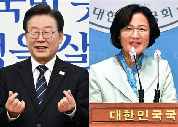 이재명 더불어민주당 대표(좌)와 22대 국회 전반기 국회의장 선거에 출마하는 추미애 경기 하남갑 민주당 당선인(우). 시사포커스DB