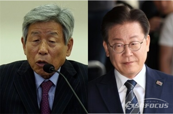 더불어민주당 원로인 유인태 전 국회 사무총장(좌)과 이재명 민주당 대표(우). 시사포커스DB