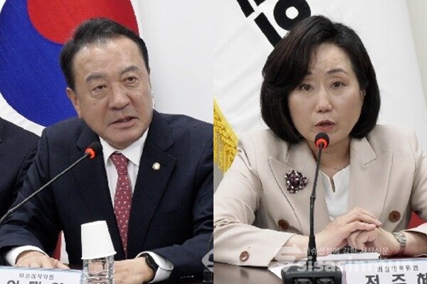 국민의힘 엄태영(좌), 전주혜(우) 비상대책위원이 비상대책위원회의에서 발언하고 있다. 사진 / 이훈 기자