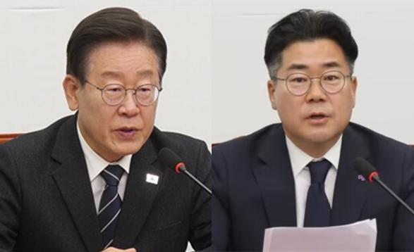 더불어민주당 이재명 대표(좌)와 박찬대 원내대표(우). 시사포커스DB