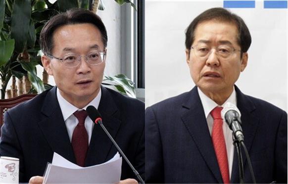 국민의힘 조해진 의원(좌)과 홍준표 대구시장(우). 시사포커스DB