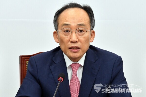 추경호 국민의힘 원내대표가 지난 22일 서울 영등포구 여의도 국회 본관에서 열린 비상대책위원회의에서 발언을 하고 있다. 사진 / 오훈 기자