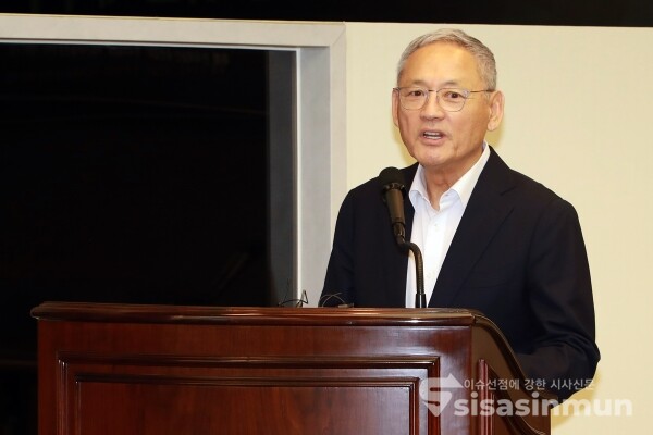 23일 유인촌 문화체육관광부 장관이 축사를 하고 있다. [사진 /오훈 기자]