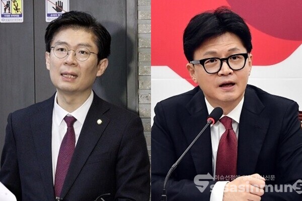 조정훈 국민의힘 의원(좌), 한동훈 국민의힘 대표(우). 사진 / 시사신문DB