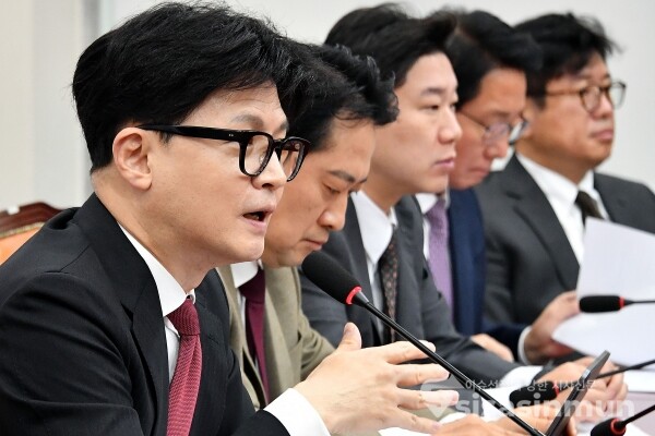 21일 한동훈 국민의힘 대표가 발언을 하고 있다.