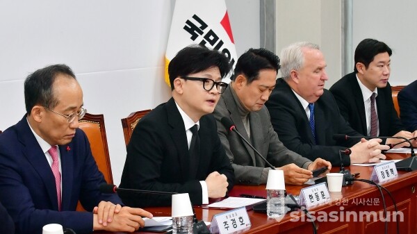 5일 한동훈 국민의힘 대표가 모두발언을 하고 있다.