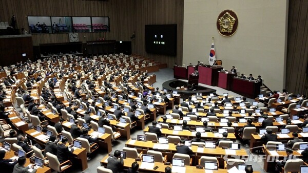 28일 오후 국회 본회의 모습. ⓒ시사포커스DB