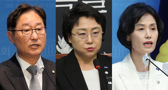 (왼쪽부터) 박범계 더불어민주당 의원, 김선민 조국혁신당 당대표 권한대행, 박은정 조국혁신당 의원. 시사포커스DB